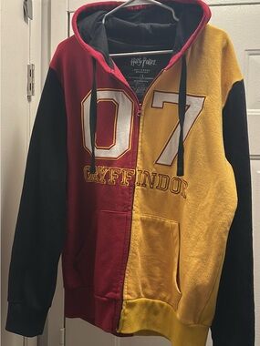Universal Harry Potter Gryffindor Men’s Zip-Up Hoodie in Red, Yellow & Black